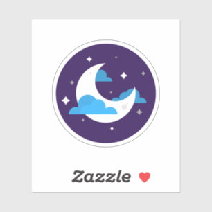 Sticker Lune blanche mignonne