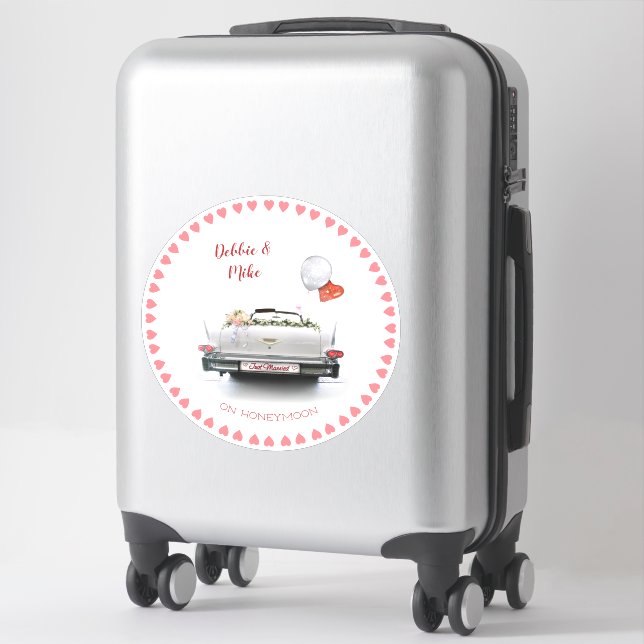 Sticker Lune de miel seulement mariée (personnalisable) (Sur valise)