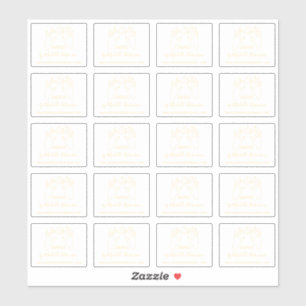 Sticker Lune dessinée à la main d'or Nom manuscrit fabri