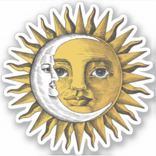 Sticker Lune et soleil