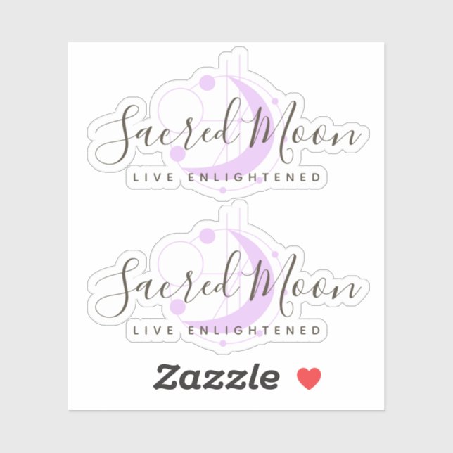 Sticker Lune géométrique métaphysique Minimaliste violet (Feuille)