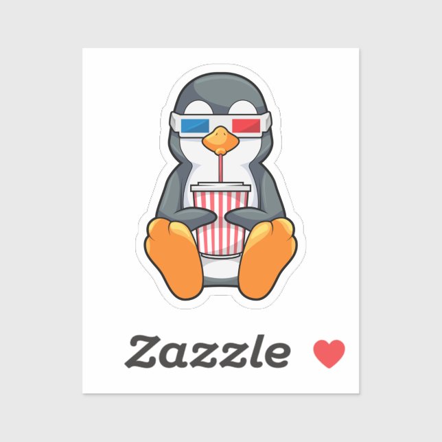 Sticker Lunettes de cinéma Penguin Coupe de boisson (Feuille)