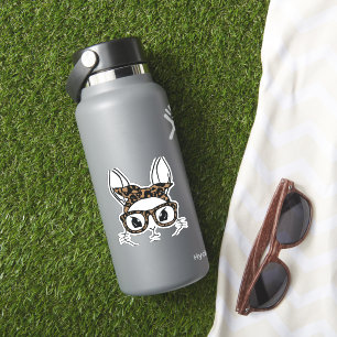 Sticker Lunettes de léopard du visage de lapin Fête de Pâq