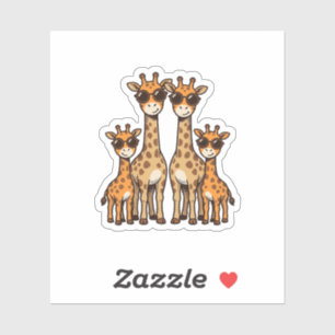 Sticker Lunettes de soleil de famille de girafe Cool T gra