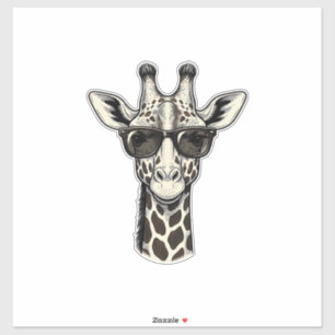 Sticker Lunettes de soleil de girafe cool T-shirt de gravu