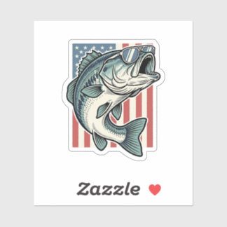 Sticker Lunettes de soleil de pêche à la basse patriotique