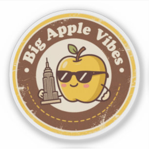 Sticker Lunettes de soleil vintage drôles pomme de New Yor