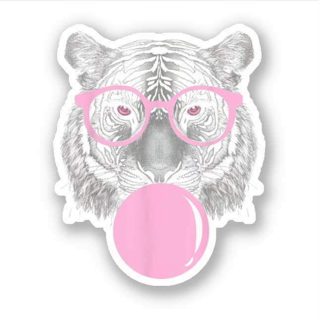 Sticker Lunettes de tigre pour femmes amusantes et gomme à (Devant)
