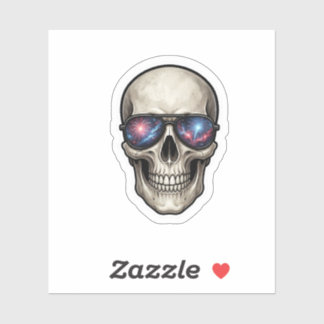 Sticker Lunettes étoilées crâne