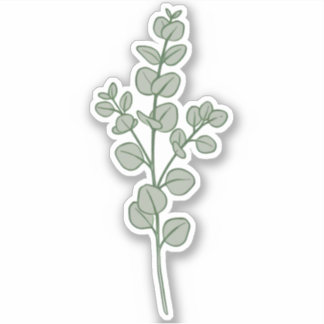 Sticker Lush Sage Green Eucalyptus Botanical Aesthetic
