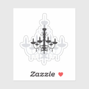 Sticker Lustre en cristal noir gothique et ombre