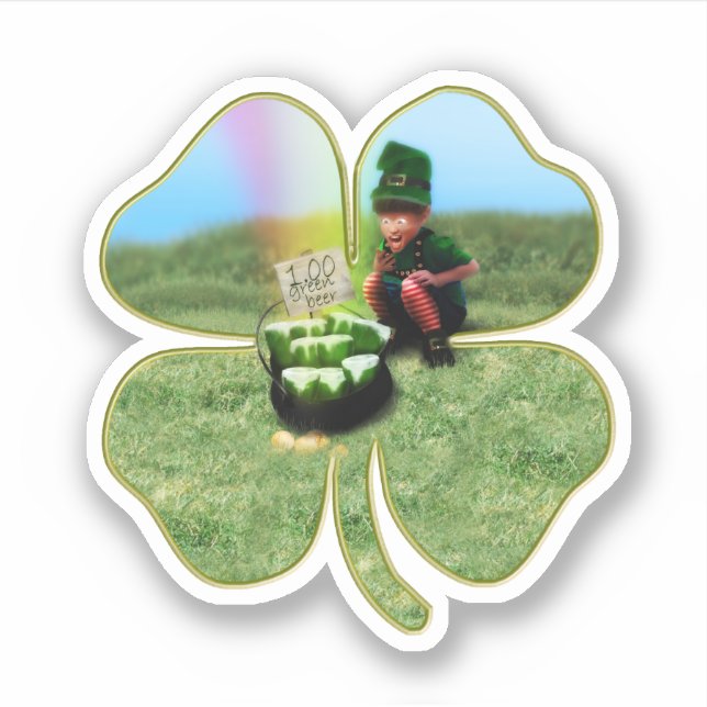 Sticker Lutin de la Saint-Patrick (Devant)