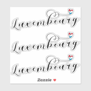 Sticker Luxembourg Drapeau Coeur, Luxembourg