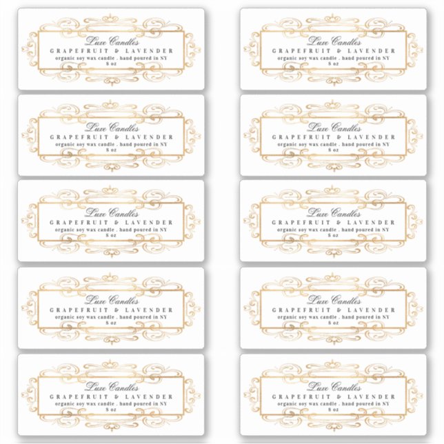 Sticker Luxueux flûte d'huile d'or Élégant produit blanc (Devant)