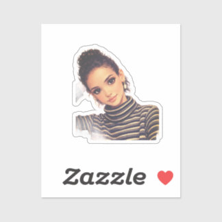 Sticker Luxury Fashion Doll – Elegant Porcelain Style