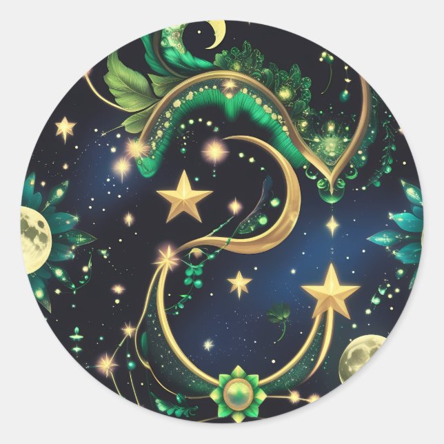 Sticker – Luxury Obsidian Black Celestial (Front)