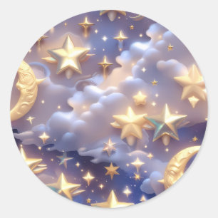 Sticker – Luxury White Celestial Moon