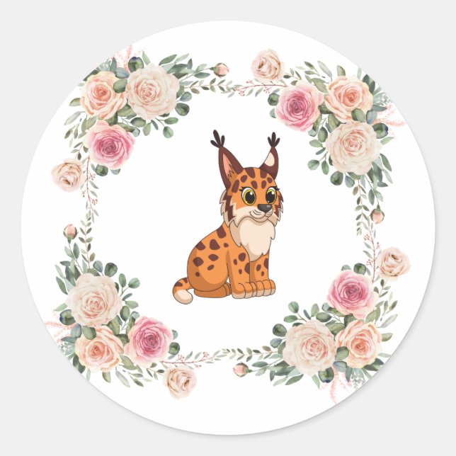 Sticker Lynx Flower (Devant)