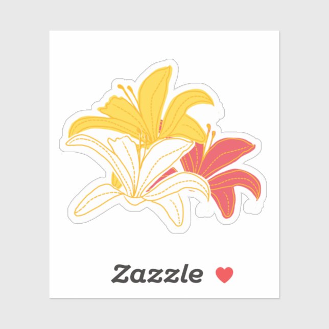 Sticker Lys Jaune Orange Blanc Lumineux (Feuille)