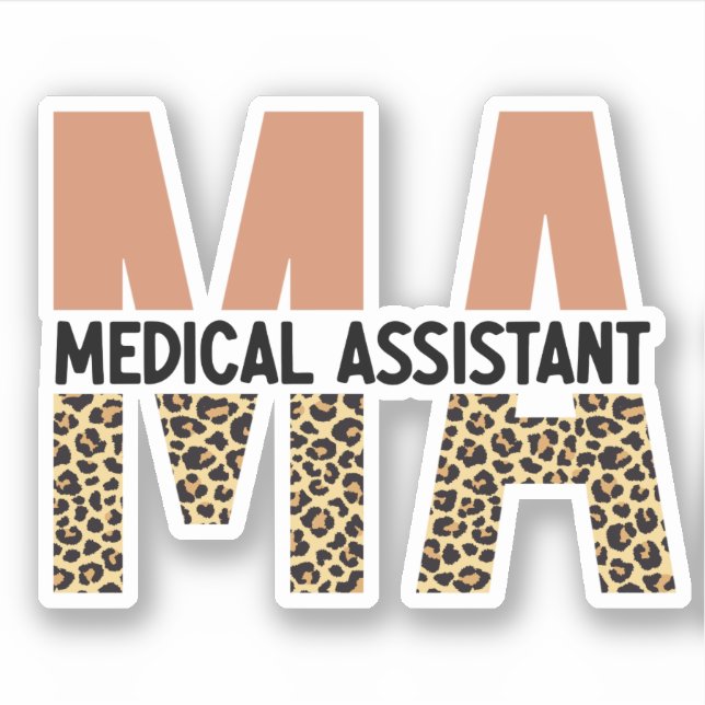 Sticker MA Médicale Assistant Empreinte de léopard (Devant)