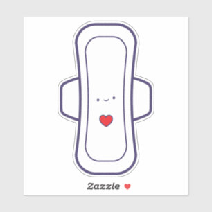 Sticker Ma première période mignonne Cartoon Menstrual Pad