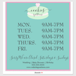 Sticker Macaron Cookies Logo Boulangerie Business Sign