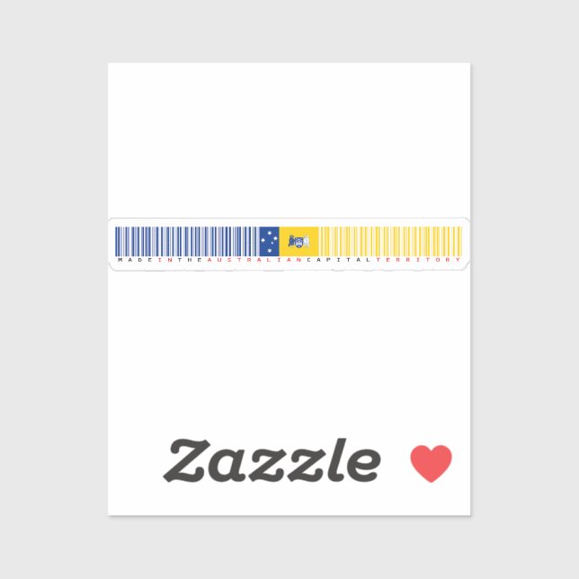 Sticker Made in Australian Capital Territory Barcode Flag (Feuille)