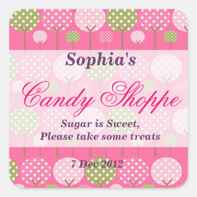 Sticker magasin de bonbons d'arbre de Whimsical (Devant)