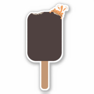 Sticker Magnifique glace au chocolat avec un chat orange