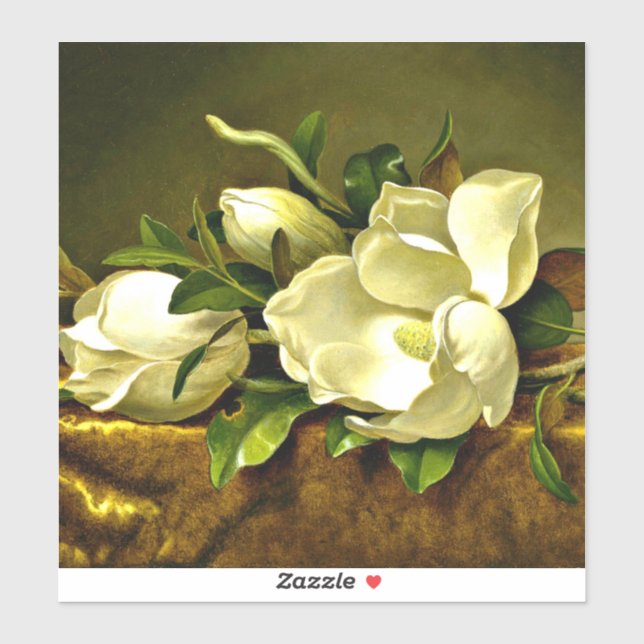 Sticker Magnolias sur le tissu en velours or (Feuille)