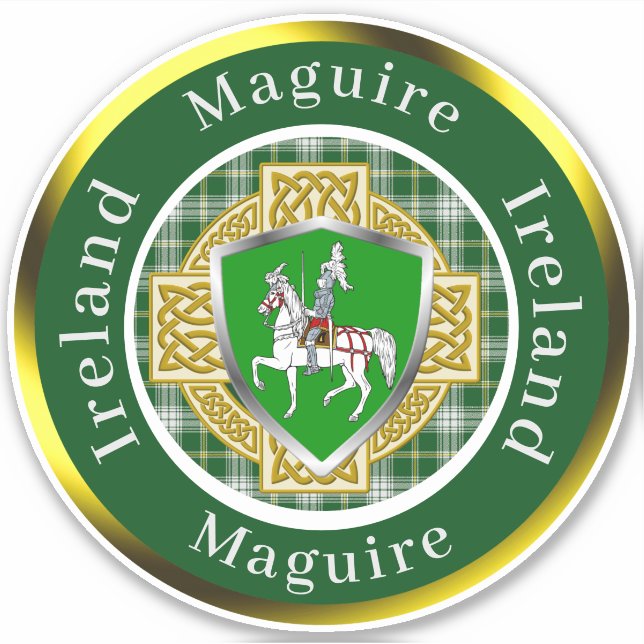 Sticker Maguire Shield & Croix celtique Personnalisé (Devant)