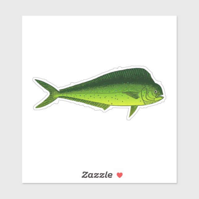 Sticker Mahi Mahi - Poisson Dauphin - Dorado (Feuille)