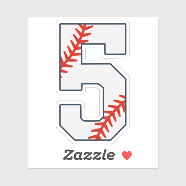 Sticker Maillot de Baseball Numéro 5 (Feuille)
