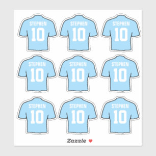 Sticker Maillots de Football Bleu Ciel Clair