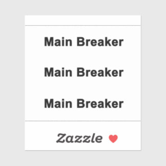 Sticker Main Breaker Label Times 3