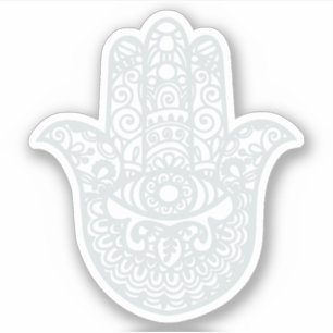 Sticker Main Grey clair Khamsa Bonne chance