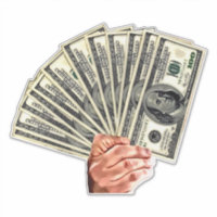 main tenir cent dollars billets argent art