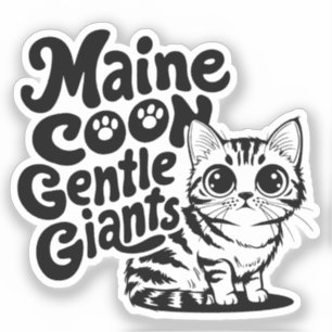 Sticker Maine Coon Géants gentils Chat