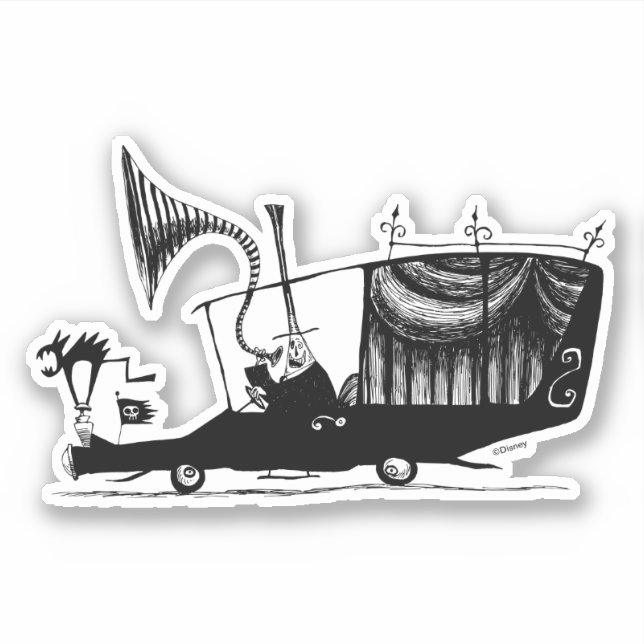Sticker Maire de Halloween Town Drise Hearse (Devant)