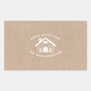 Sticker Maison de Noël Fabriqué avec amour Kraft