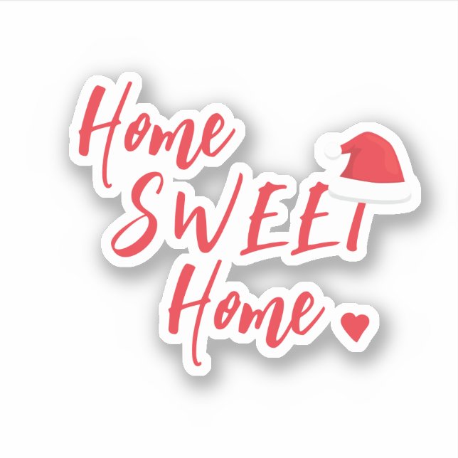 Sticker Maison de vacances Noël maison douce Santa chapeau (Devant)