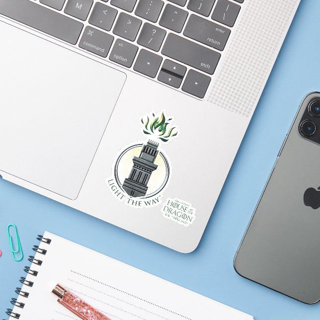 Sticker MAISON DU DRAGON | House Hightower Sigil (Ordinateur portable avec iPhone)