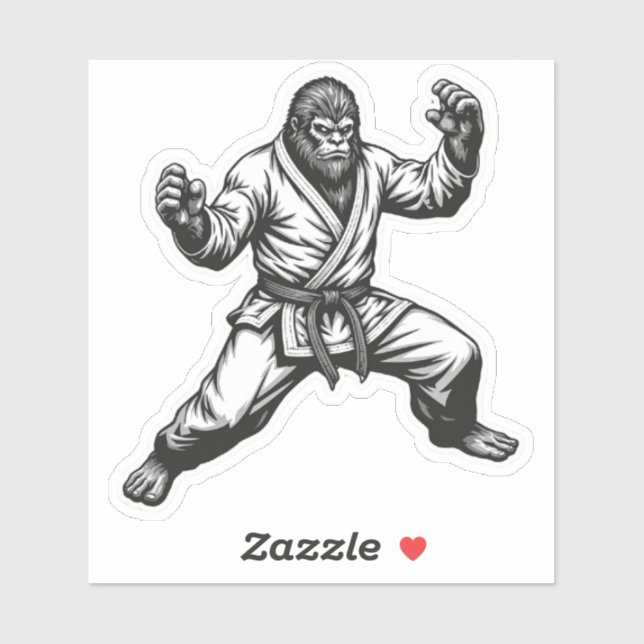 Sticker Maître de karaté Bigfoot (Feuille)