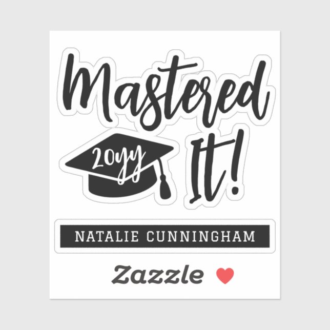 Sticker Maîtrise personnalisée Diplôme La maîtrise (Feuille)