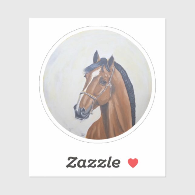 Sticker Majestic Horse Portrait T-Shirt (Feuille)