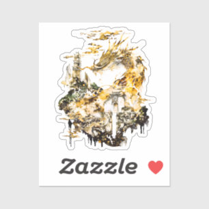 Sticker Majestueux temple de dragon de la mythologie asiat