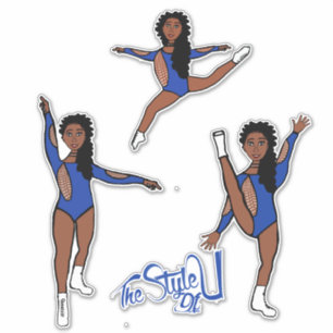 Sticker Majorette / Danseuse Tri Pose Bleu