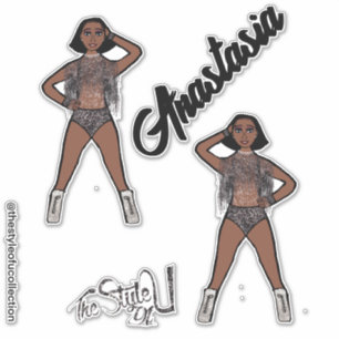 Sticker Majorette personnalisée / Frange d'égout danseur