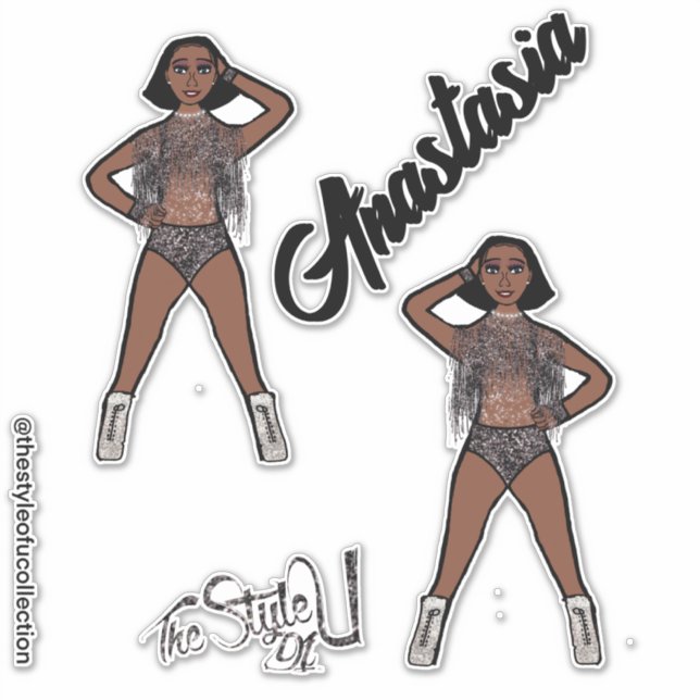 Sticker Majorette personnalisée / Frange d'égout danseur (Devant)
