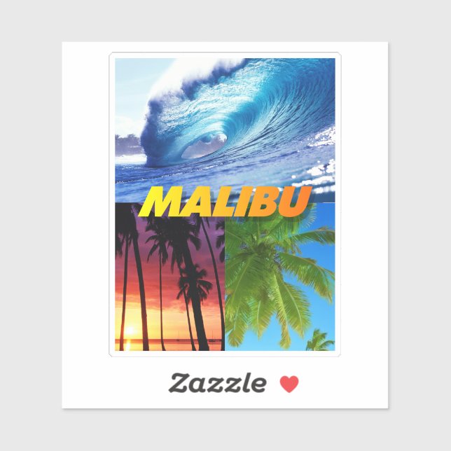 Sticker Malibu Californie (Feuille)